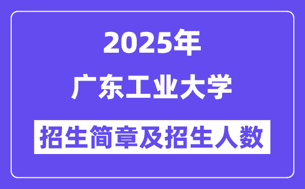 廣東工業(yè)大學2025高考招生簡章,各省招生計劃人數(shù)匯總