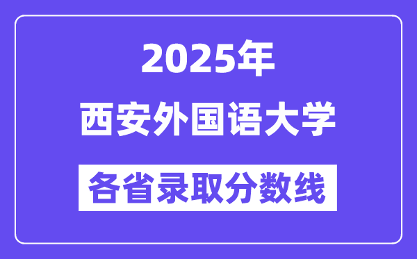 2025高考多少分能上西安外國語大學(xué)？各省錄取分?jǐn)?shù)線匯總