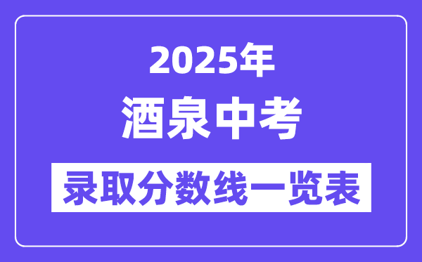 2025年酒泉中考各高中錄取分?jǐn)?shù)線一覽表