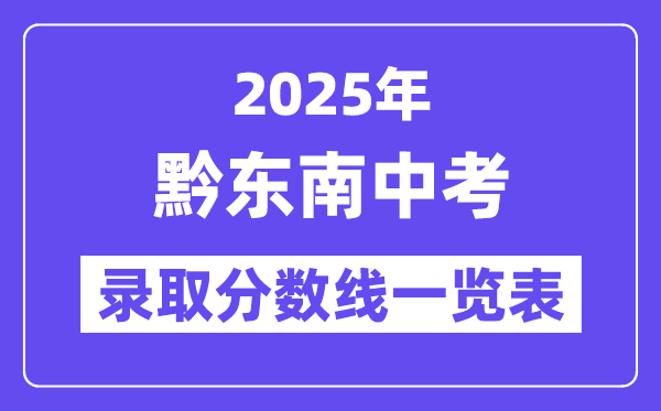 2025年黔東南州中考各高中錄取分?jǐn)?shù)線一覽表