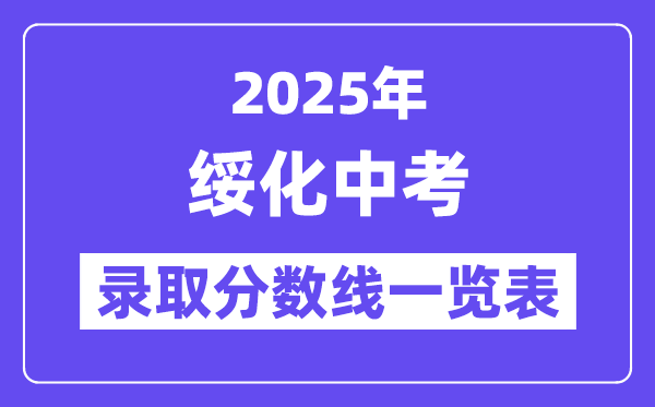 2025年綏化中考各高中錄取分?jǐn)?shù)線一覽表