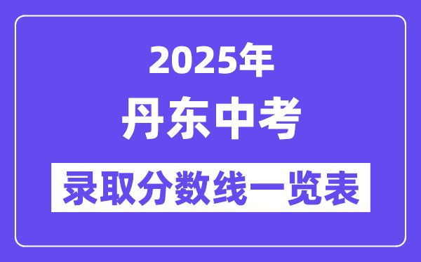 2025年丹東中考各高中錄取分數線一覽表