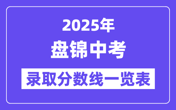 2025年盤錦中考各高中錄取分數(shù)線一覽表