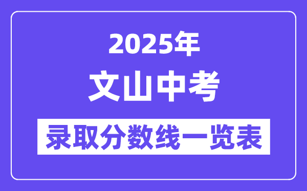 2025年文山中考各高中錄取分數(shù)線一覽表