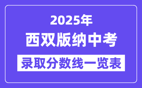 2025年西雙版納中考各高中錄取分?jǐn)?shù)線一覽表
