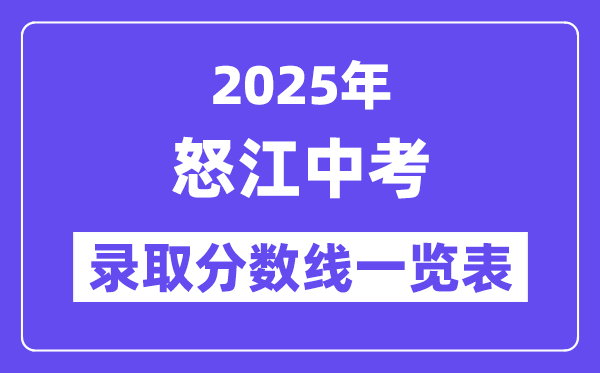 2025年怒江中考各高中錄取分數(shù)線一覽表
