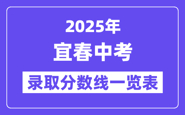 2025年宜春中考各高中錄取分?jǐn)?shù)線一覽表
