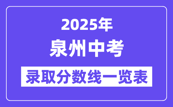 2025年泉州中考各高中錄取分數(shù)線一覽表