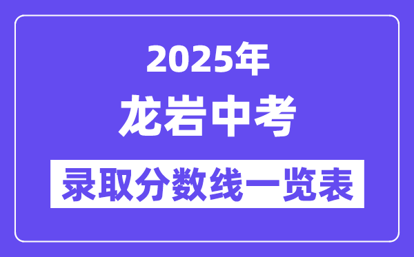2025年龍巖中考各高中錄取分?jǐn)?shù)線一覽表