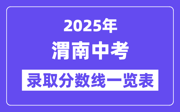 2025年渭南中考各高中錄取分?jǐn)?shù)線一覽表