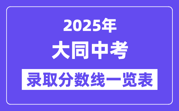 2025年大同中考各高中錄取分?jǐn)?shù)線一覽表
