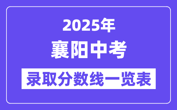 2025年襄陽中考各高中錄取分?jǐn)?shù)線一覽表