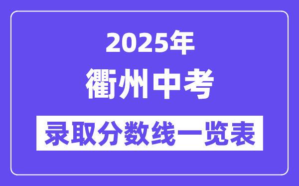 2025年衢州中考各高中錄取分?jǐn)?shù)線一覽表