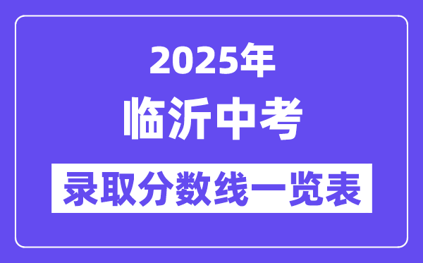 2025年臨沂中考各高中錄取分?jǐn)?shù)線一覽表