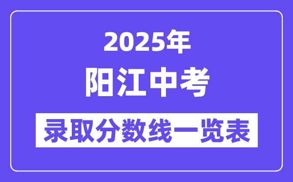 2025年陽江中考各高中錄取分?jǐn)?shù)線一覽表