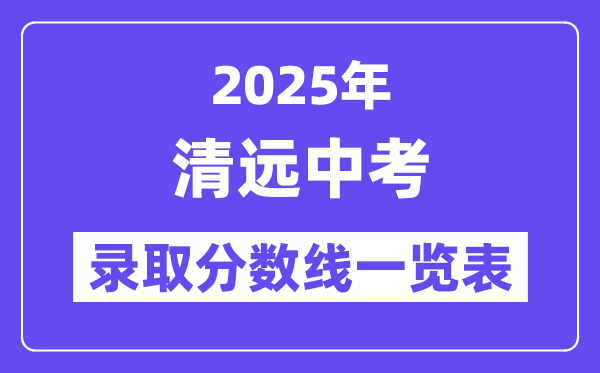 2025年清遠(yuǎn)中考各高中錄取分?jǐn)?shù)線一覽表