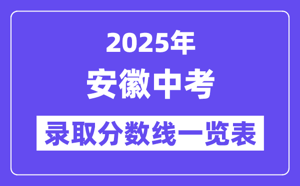 2025年安徽中考錄取分?jǐn)?shù)線一覽表,中考多少分能上高中？