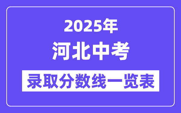 2025年河北中考錄取分數(shù)線一覽表,中考多少分能上高中？