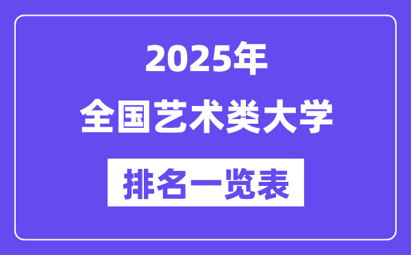 全國藝術(shù)類大學(xué)排名一覽表（2025最新排行榜）