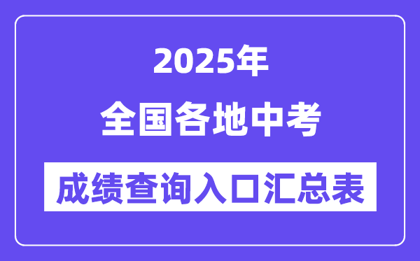 2025年中考成績(jī)查詢?nèi)肟趨R總,31省市中考查分網(wǎng)址一覽表