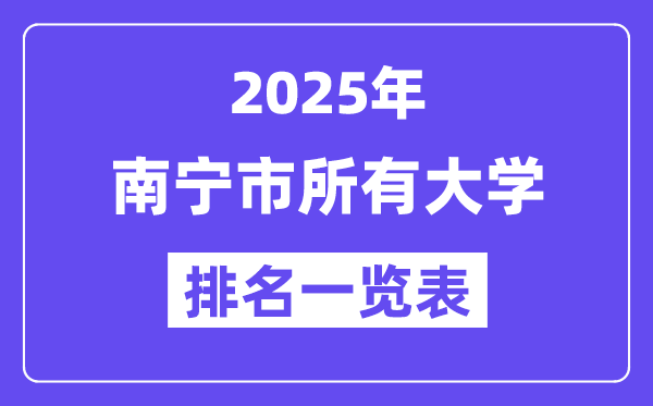 2025年南寧市所有大學排名一覽表（36所完整版）
