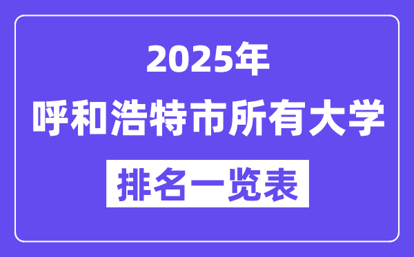 2025年呼和浩特市所有大學(xué)排名一覽表（24所完整版）