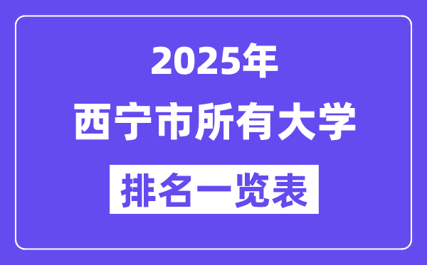 2025年西寧市所有大學(xué)排名一覽表(11所完整版)