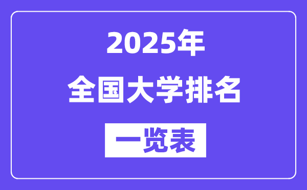 2025最新全國大學(xué)排名一覽表（前100名）