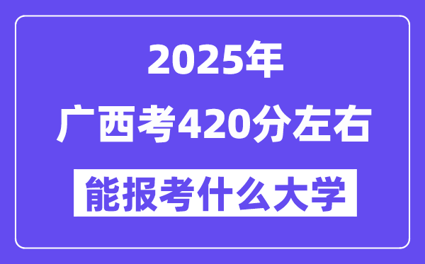 2025年廣西考420分左右能報考上什么大學(xué)?附位次排名對照表