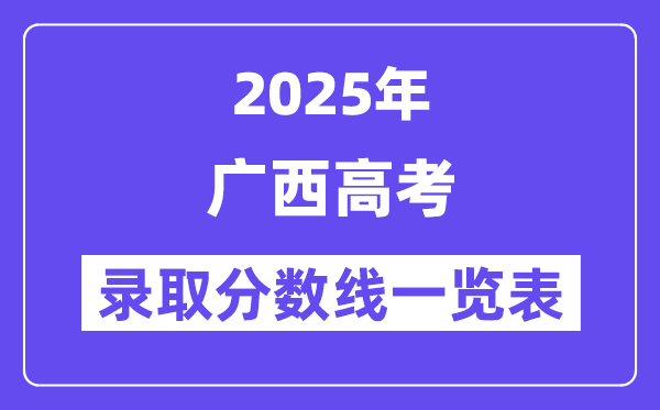2025廣西高考各批次錄取分?jǐn)?shù)線一覽表(含一本,二本,專科)