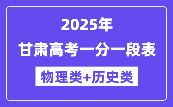 甘肅高考分數(shù)線2025年一分一段表（物理+歷史）