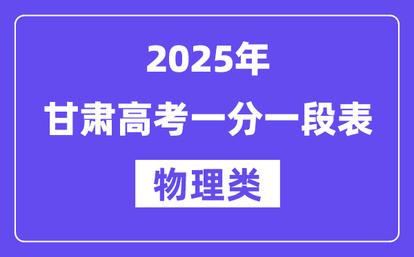 2025甘肅高考一分一段表（物理類）位次排名查詢