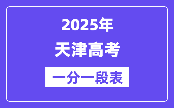 2025天津高考一分一段表（含位次排名查詢）