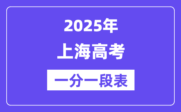 2025上海高考一分一段表（含位次排名查詢(xún)）