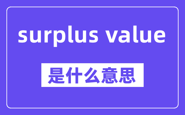 surplus value是什么意思,中文翻譯是什么