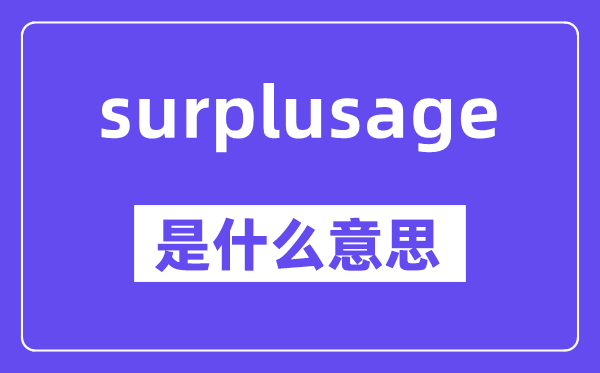 surplusage是什么意思,中文翻譯是什么