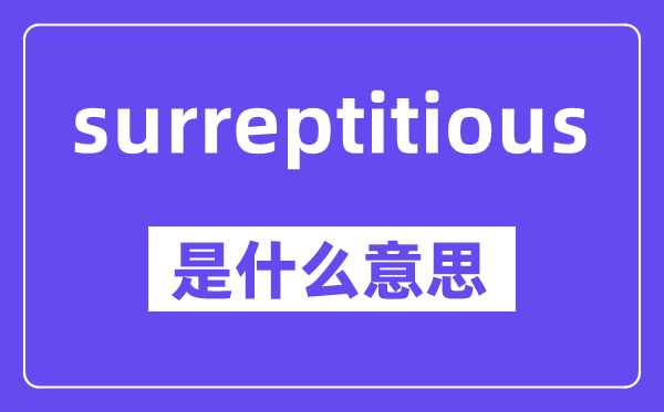 surreptitious是什么意思,中文翻譯是什么
