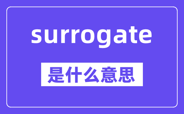 surrogate是什么意思,surrogate怎么讀,中文翻譯是什么