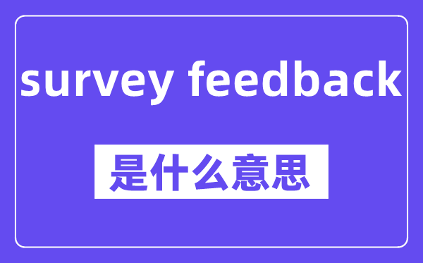 survey feedback是什么意思,中文翻譯是什么