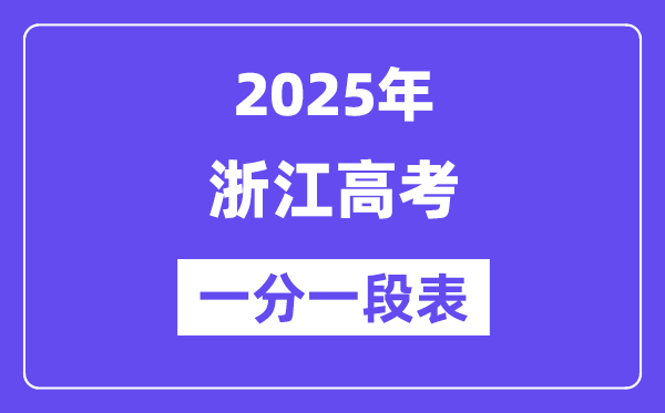 2025浙江高考一分一段表,查詢(xún)位次及排名(完整版)