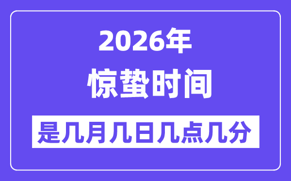 2026年驚蟄是幾月幾日幾點幾分