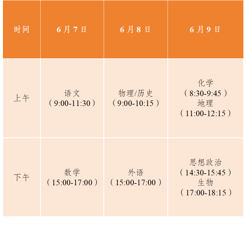 江蘇高考時(shí)間2026年時(shí)間表,各科目具體時(shí)間安排一覽表