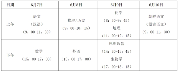 遼寧高考時間2026年時間表,各科目具體時間安排一覽表