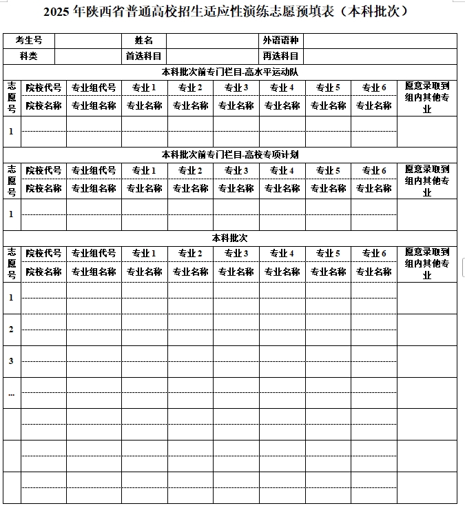 2026年陜西高考志愿表格填寫(xiě)范本(附查找入口及志愿數(shù)量)