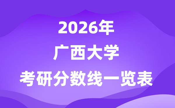 廣西大學(xué)2026考研分?jǐn)?shù)線一覽表（含2025年復(fù)試線）